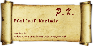 Pfeifauf Kazimir névjegykártya